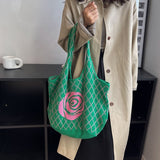 Camellia Flower Print Knit Hobo Bags - 4 Colors watereverysunday