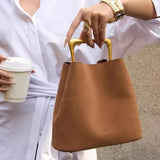 Camille Suede-Look Bucket Bag
