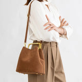 Camille Suede-Look Bucket Bag