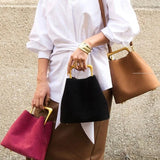 Camille Suede-Look Bucket Bag