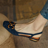 Canary Golden Buckle Sling Back Sandals