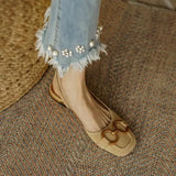 Canary Golden Buckle Sling Back Sandals