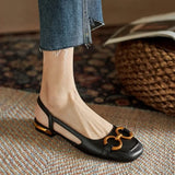 Canary Golden Buckle Sling Back Sandals