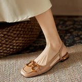 Canary Golden Buckle Sling Back Sandals