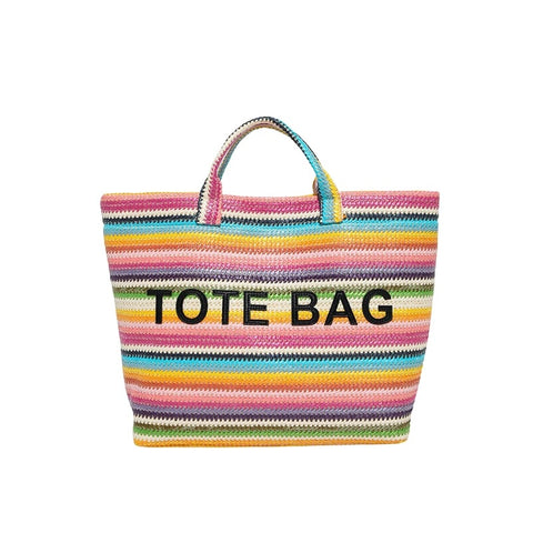 Capri Woven Rainbow Tote Bag