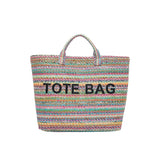Capri Woven Rainbow Tote Bag