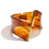 Cara Resin Twist-Fold Statement Bangle