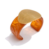 Cara Resin & Gold Sculptural Cuff Bracelet