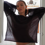 Carina Loose Long Sleeve Mesh Sweater