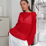 Carina Loose Long Sleeve Mesh Sweater