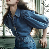 Carina Puff Sleeve Denim Blouse