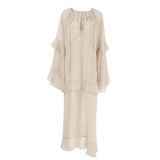 Carolina Ruffle Chiffon Boho Maxi Dress