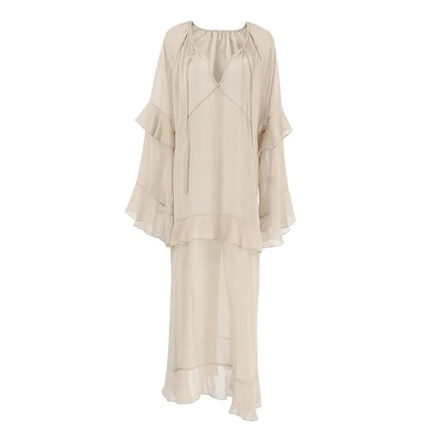 Carolina Ruffle Chiffon Boho Maxi Dress – watereverysunday