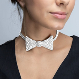 Carrie Crystal Bow Tie Choker Necklace