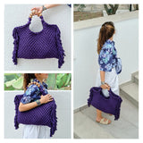 Caryn Square Crochet Bead Handle Bags - 9 Colors watereverysunday