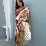 Caryn Off The Shoulder Printed Scarf Top