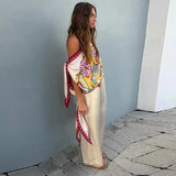 Caryn Off The Shoulder Printed Scarf Top