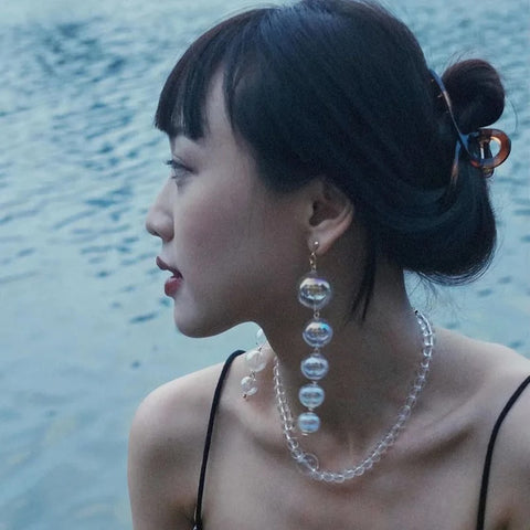 Casey Iridescent Glass Drop Earrings