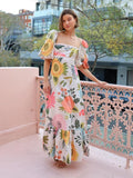 Cassia Floral Puff Sleeve Maxi Dress