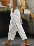 Casual Cotton Linen Cropped Pants watereverysunday
