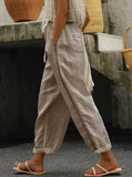 Casual Cotton Linen Cropped Pants watereverysunday