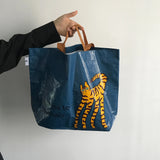 Cat Print Glossy Plastic Shopper Tote
