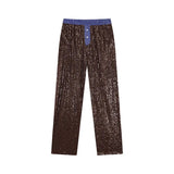 Catalina Sequin Contrast Trim Blouse and Boxer Pants
