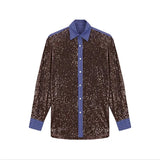 Catalina Sequin Contrast Trim Blouse and Boxer Pants