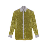 Catalina Sequin Contrast Trim Blouse and Boxer Pants