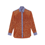 Catalina Sequin Contrast Trim Blouse and Boxer Pants