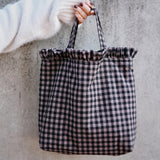 Caya Ruffle Trim Casual Gingham Tote