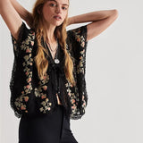 Caya Floral Lace Trim Blouse