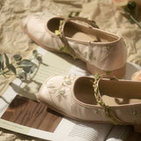 Cecilia Embroidery Tulle Ballet Flats watereverysunday