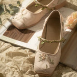 Cecilia Embroidery Tulle Ballet Flats watereverysunday