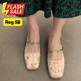 Cecilia Embroidery Tulle Ballet Flats (39/US 7.5) - SALE