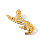 Celeste Gold Leopard Crystal Brooch