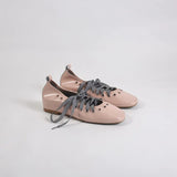 Celina Leather Lace Up Ballerina Flats
