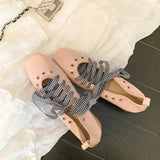 Celina Leather Lace Up Ballerina Flats