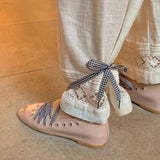 Celina Leather Lace Up Ballerina Flats