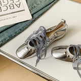 Celina Leather Lace Up Ballerina Flats