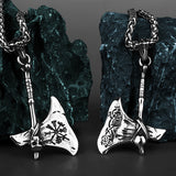 Celtic Skeleton Tomahawk Axe Necklace watereverysunday