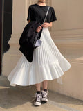 Chantal Asymmetric Hem Pleated Skirts - 2 Colors watereverysunday