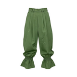 Chiara Ruffle-Hem Cropped Bloomer Pants