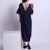 Chic Backless V-neck Dress - Blue or White watereverysunday