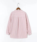 Chic Basic Striped Shirt Blouse watereverysunday