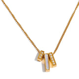 Chic CZ Multi Rectangle Charm Pendant Necklace