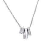 Chic CZ Multi Rectangle Charm Pendant Necklace