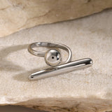 Chic Minimalist Sphere and Bar Ring
