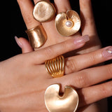 Chunky Gold Roman Style Rings - 6 Styles watereverysunday