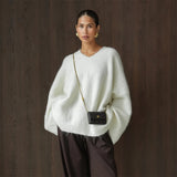 Ciera Oversized Fuzzy V-Neck Sweater